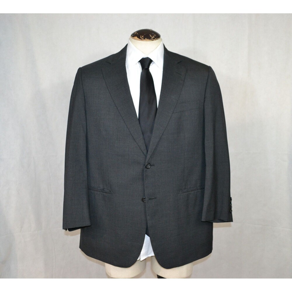 Brooks Brothers Brooksease Wool Blazer Dark Charcoal Gray Sport Coat Sz 44R USA